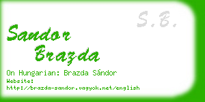 sandor brazda business card